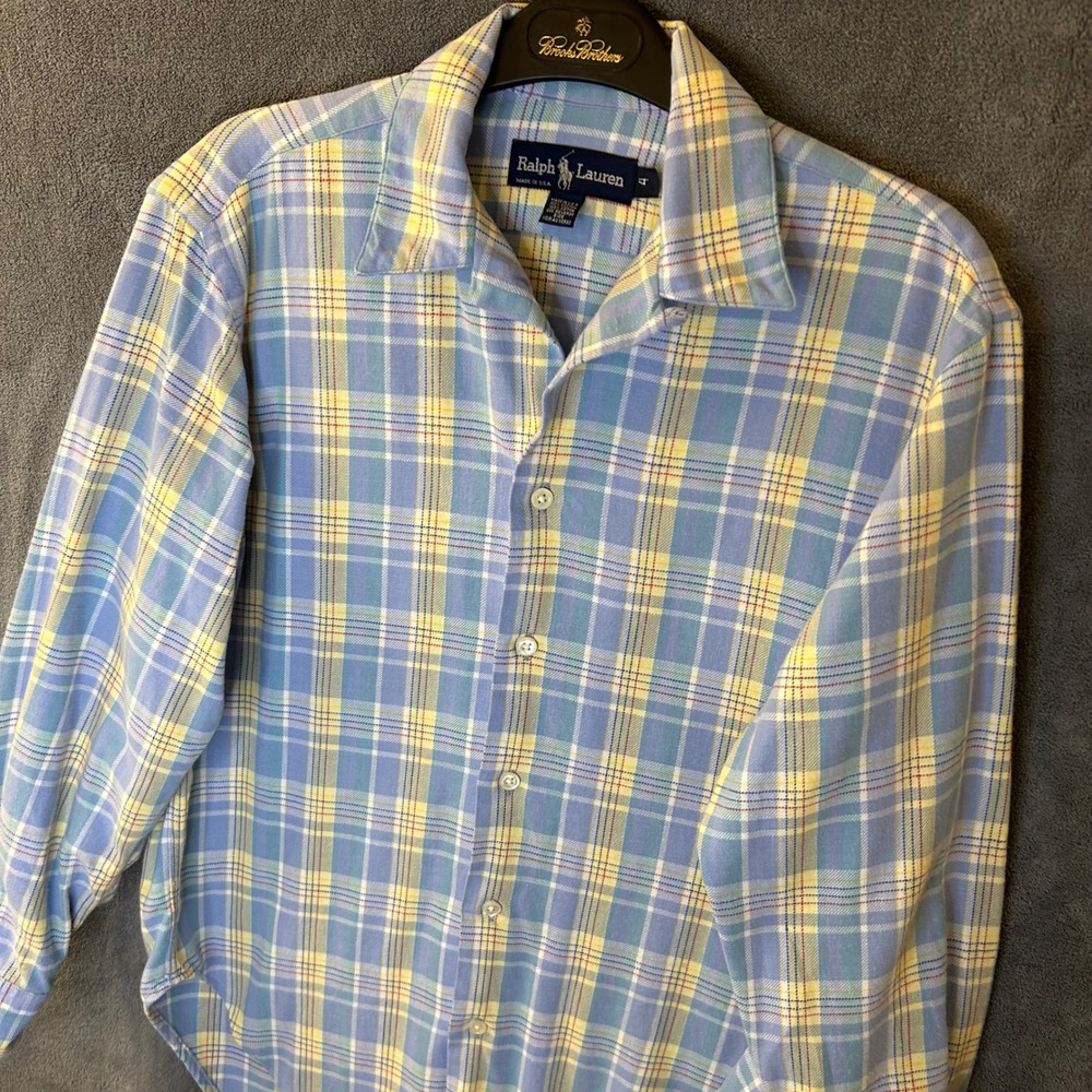 VTG 80s Ralph Lauren Womens Plaid Soft Flannel Shirt Size 4 Made in USA - Picture 4 of 11